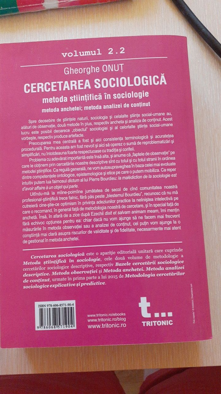 Vand carte ,,Cercetarea Sociologiei"