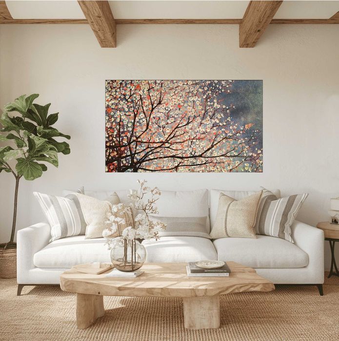 tablou abstract in ulei si acrylic