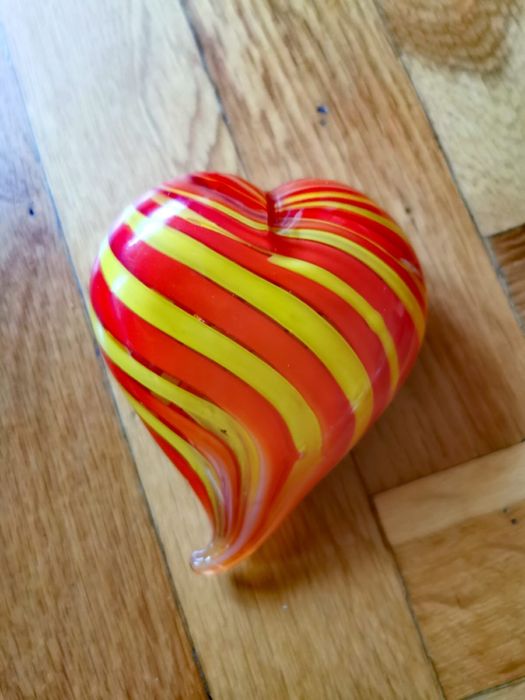 Сърце от муранско стъкло фигура италианско художествено стъкло