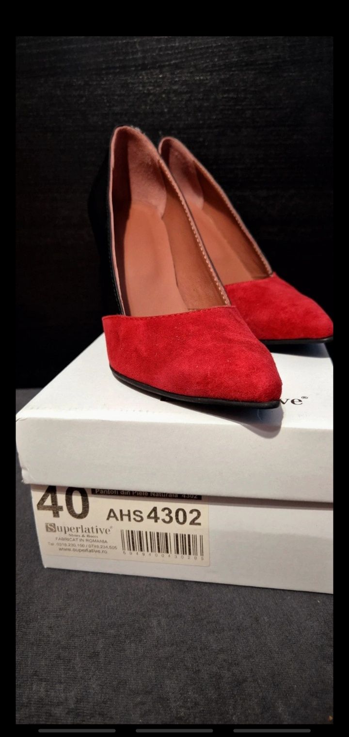 Pantofi eleganti de piele naturala