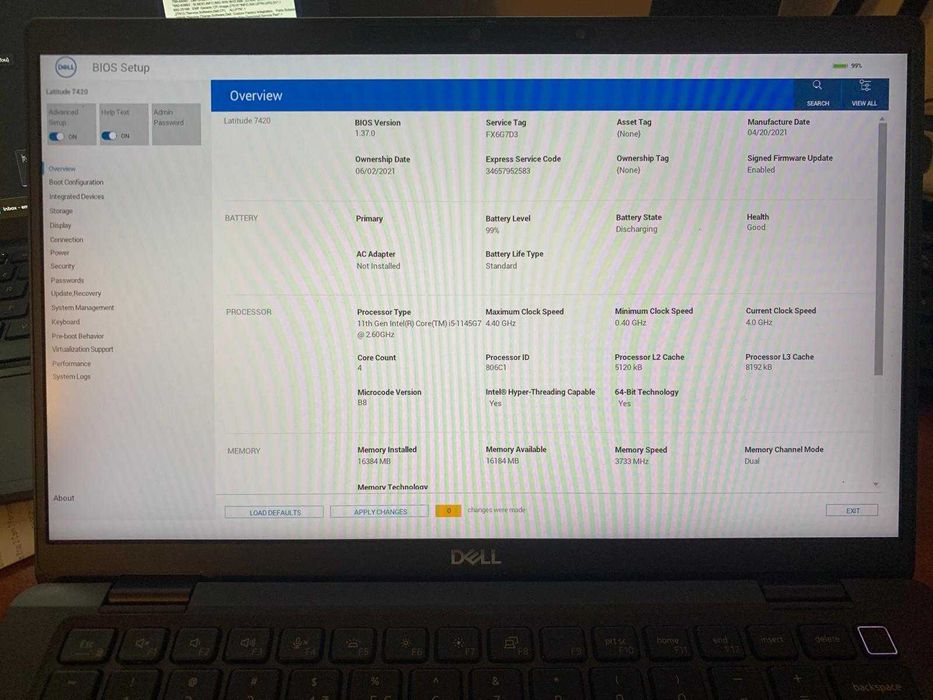 Vand Laptop Dell 7420  Intel Core i5 2.6GHz -16GB---1000 ron