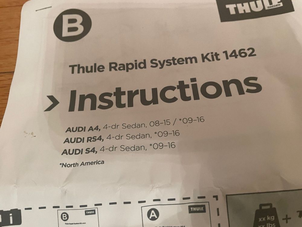 Thule kit 1462 за Audi A4 B8 sedan