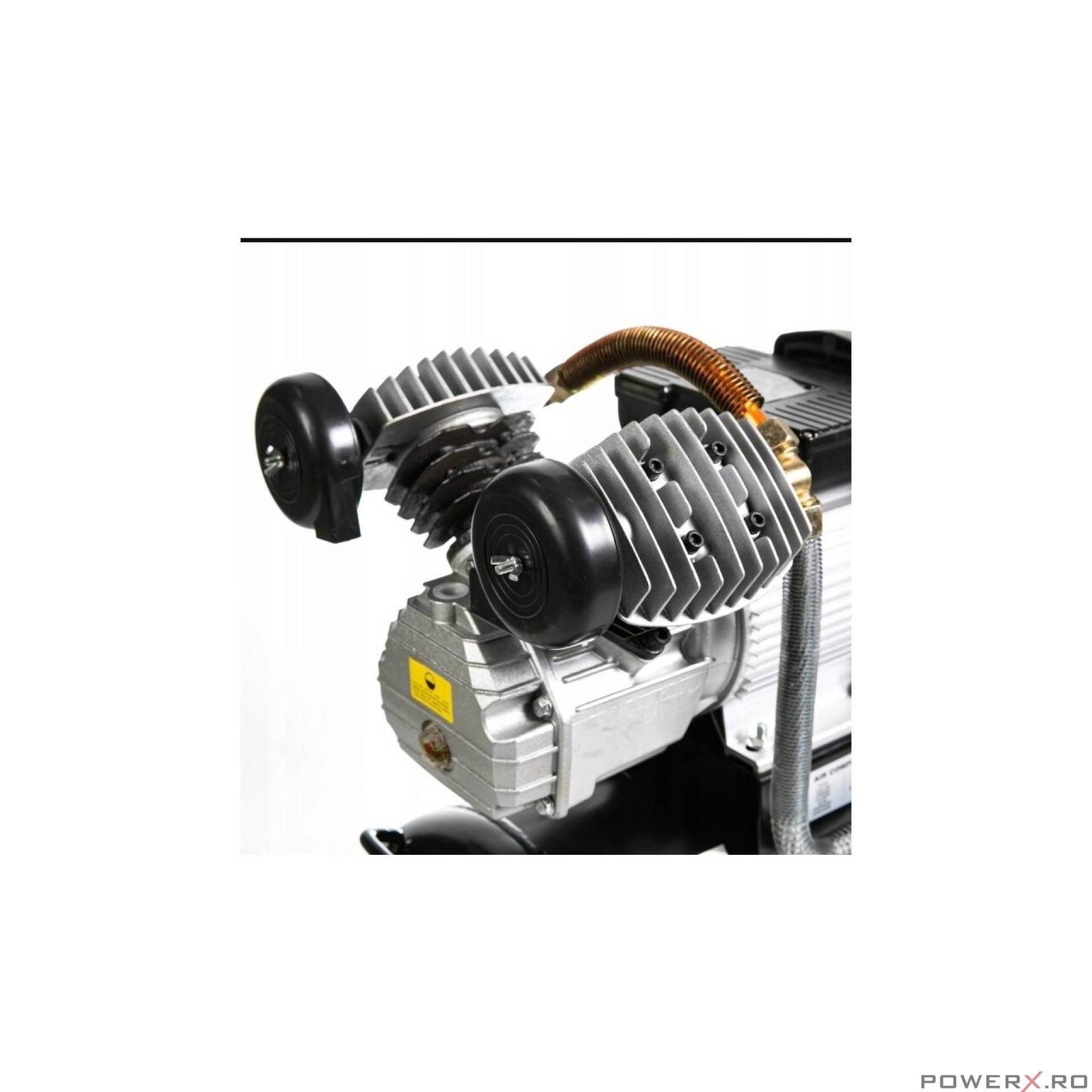 Compresor 50L cu 2 pistoane, BLACK, 12858