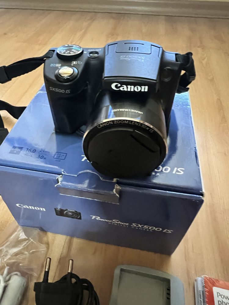 Дигитален фотоапарат Canon PowerShot SX500 IS, 16MP, Черен