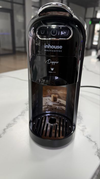Кофеварка капсульная,  Inhouse DOPPIO ICM2004 черный, серебристый