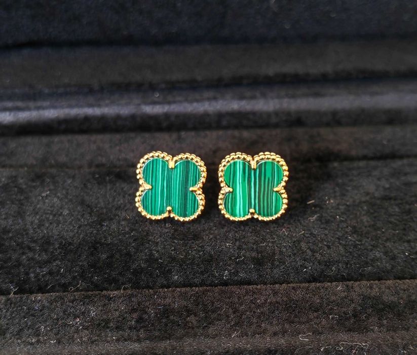 Розови дамски обеци Van Cleef & Arpels VCA Vintage Alhambra earrings
