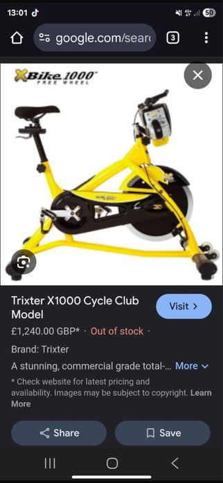 bicicleta fitness trixter x1000