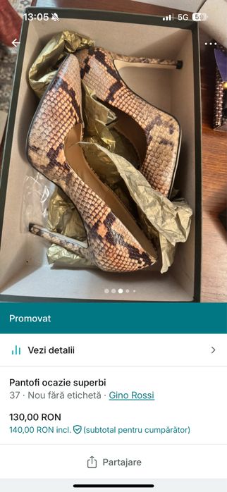 Pantofi cu toc noi marime 37