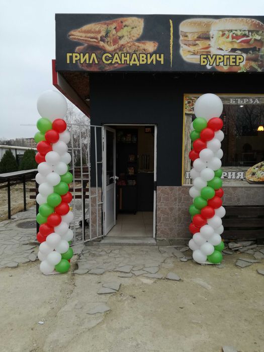 Арка от балони, Арка за откриване на магазин, Колони от Балони