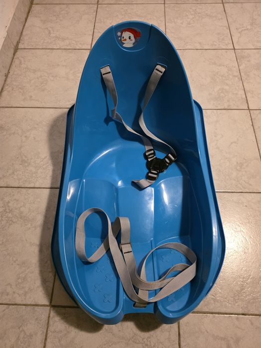 Sanie bob din plastic pentru copii cu sac de protecție