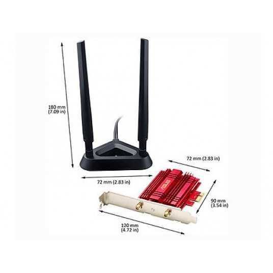 Placa de retea Wireless ASUS PCE-AC56 AC1300, Dual Band 400 + 867 Mbps