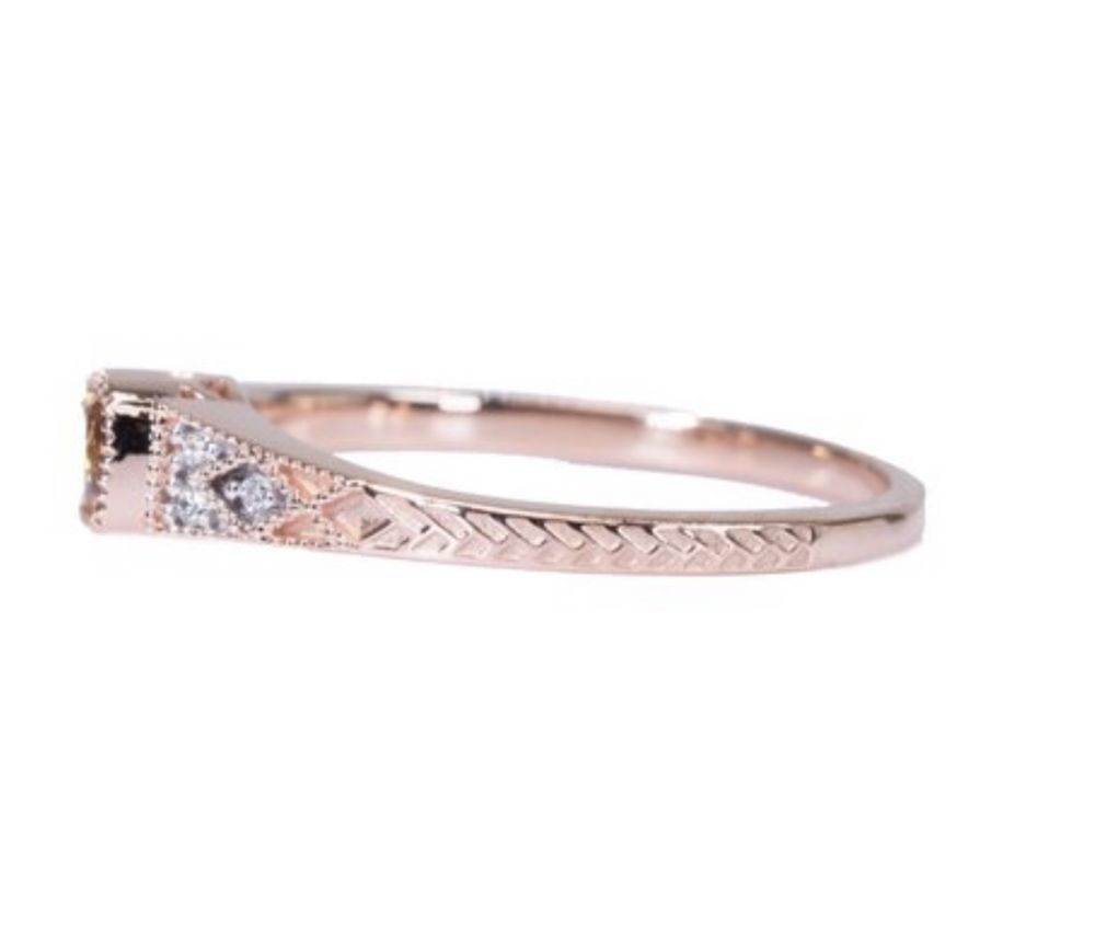 Inel NOU Aur Rose 18K - diamant natural 0.34 ct VVS2