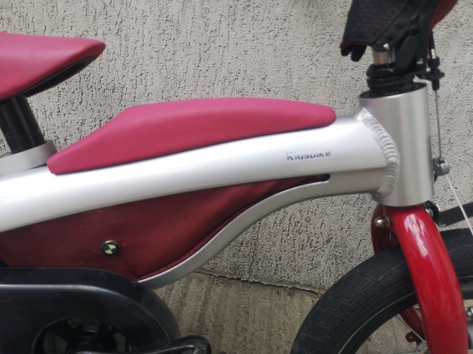 Bicicletă copii BMW Kidsbike 14 Zoll 2 in 1 rosu/gri+casca orig. BMW