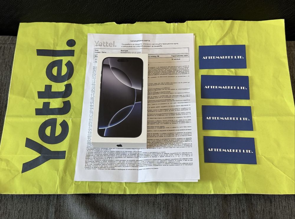 ЗАПЕЧАТАН 256GB iPhone 16 PRO MAX Гаранция Yettel 2028 Black
