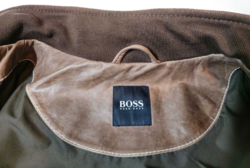 BOSS HUGO BOSS - Мъжко кожено яке от естествена кожа