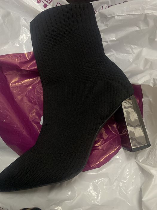 Женские трикотаждые эластичные ботильоны , универсальные каблуки