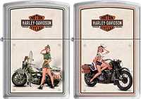 set 2 brichete ZIPPO Harley Davidson WWII Pin up Girls Army  noi rare