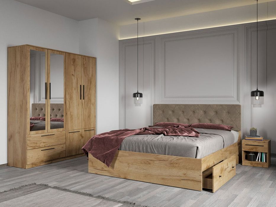 Set dormitor complet Stejar Auriu - Madrid - C11