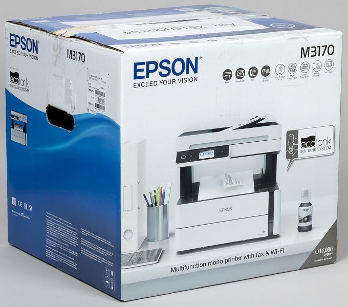 Принтер Epson M3170 (МФУ 4 в 1) (Струйный) Официальная гарантия 1 года