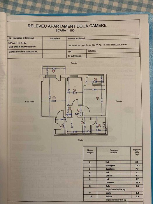 Apartament 2 camere decomandat zona Narcisa - strada Bicaz