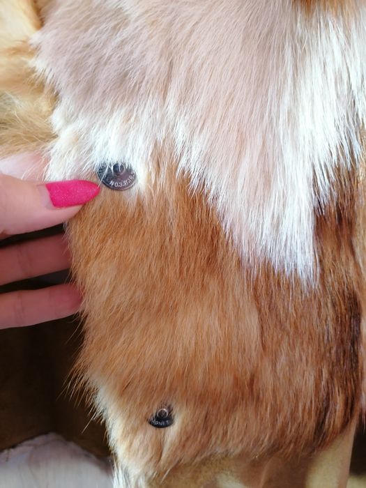 ROBERTO CAVALLI, оригинално палто от естествена кожа и естествен косъм