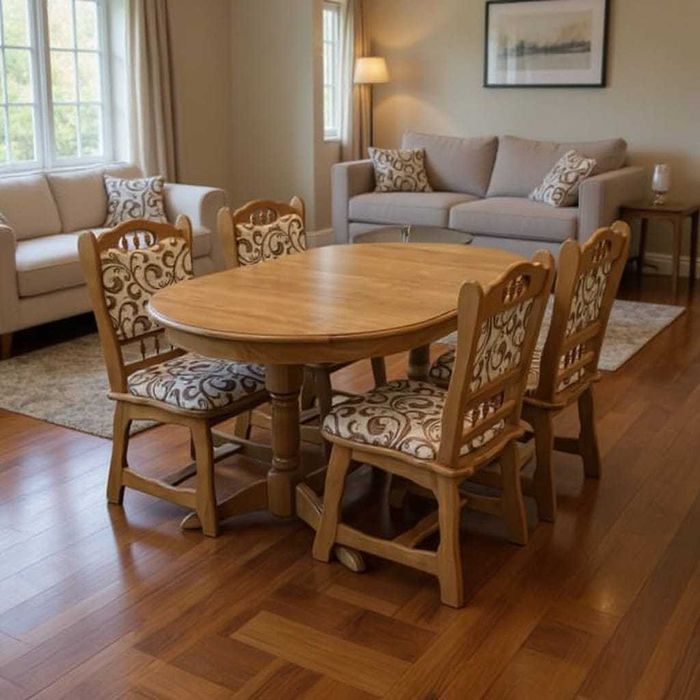 Set masă și scaune din lemn masiv