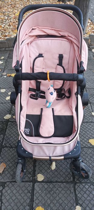 Бебешка количка Moni 2 в 1 - момиче, розова