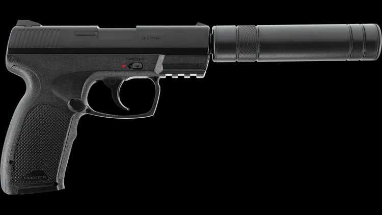 Set complet Pistol Airsoft Puternic cu amortizor capsule bile si cutie