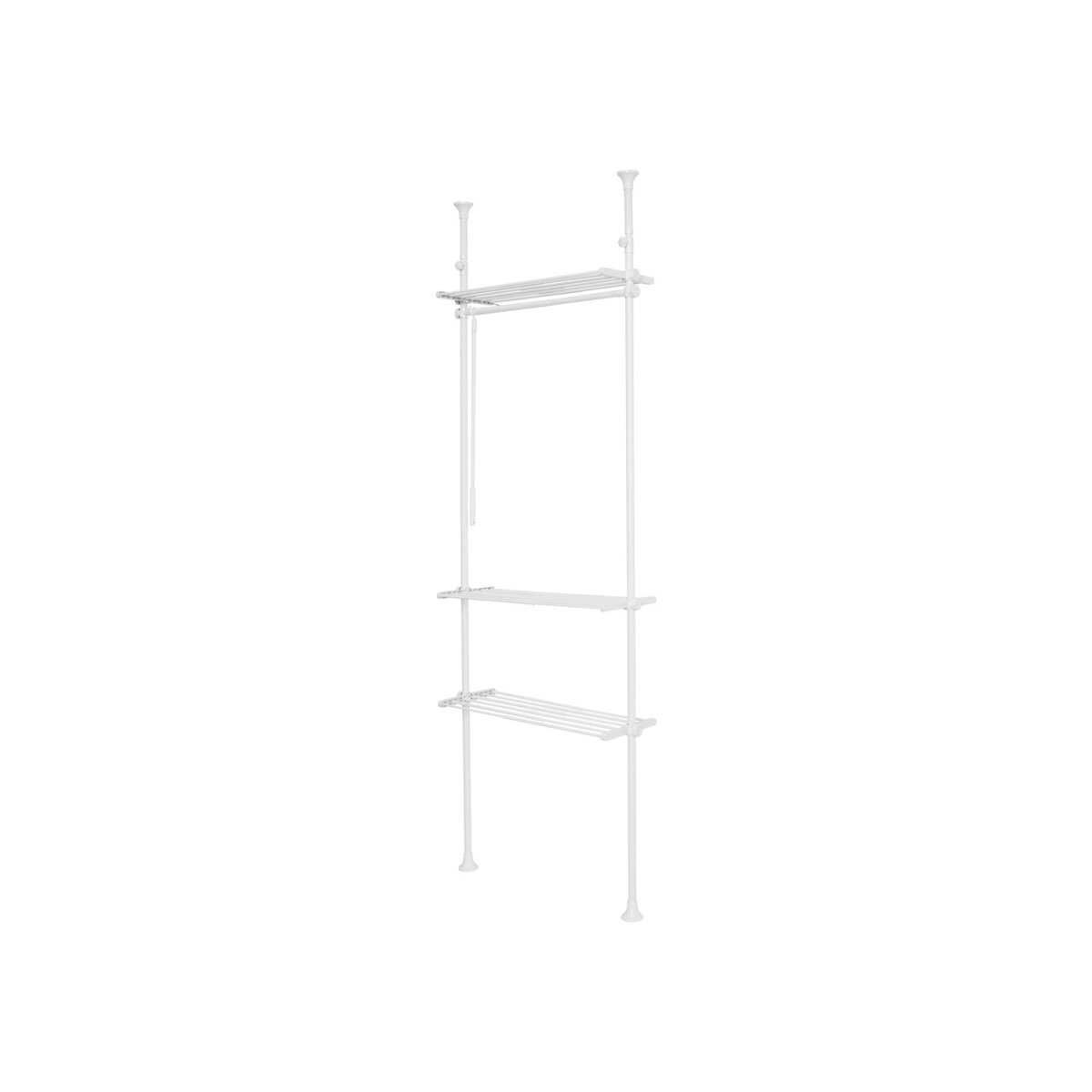 Телескопичен гардероб с 3 рафта и релса бял Livarno Home