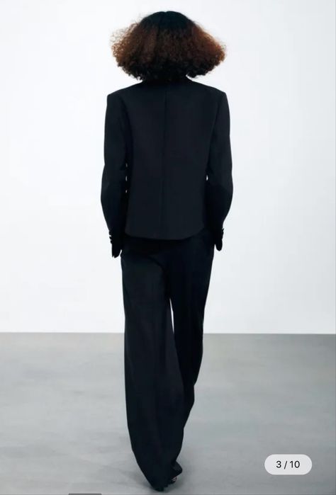 ZARA нов лимитиран черен костюм с вълна