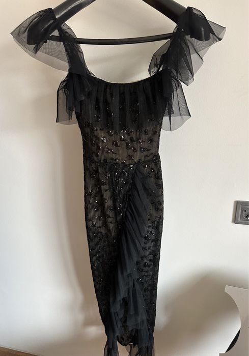 Replica moda нова официална черна рокля с етикет, ХС размер