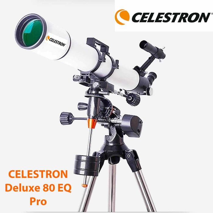 Мощный Астрономический ТЕЛЕСКОП Celestron Deluxe 80EQ Pro 1300 крат