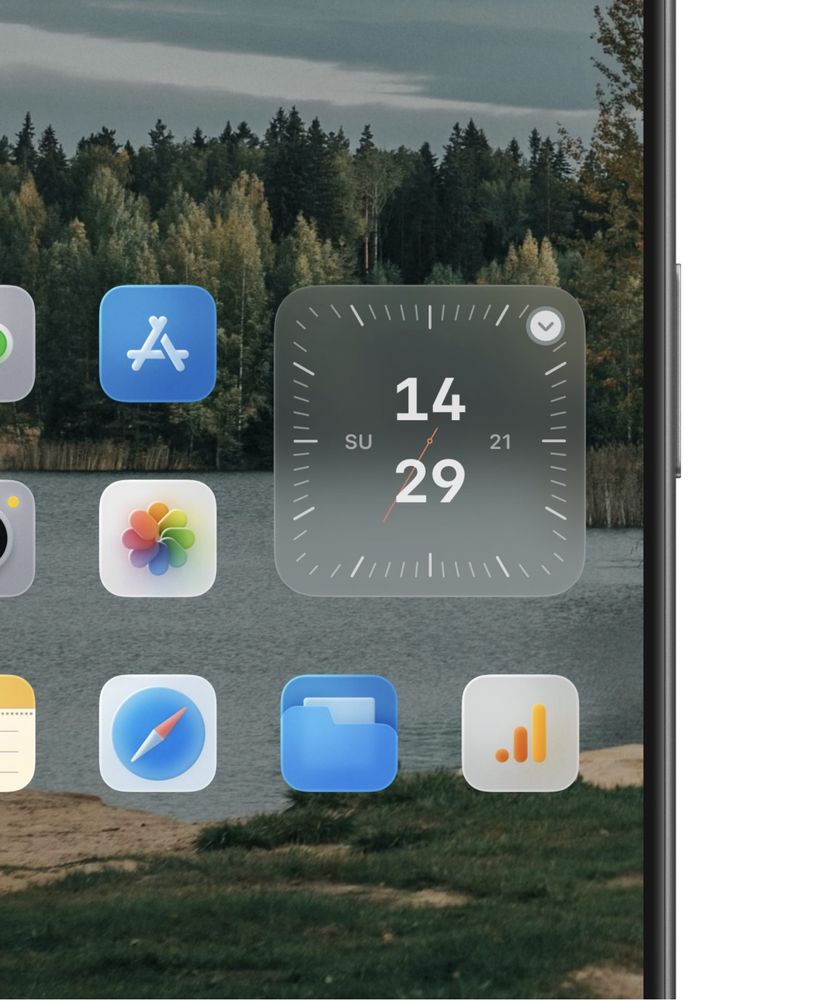 iOS18 concept icons and widget in design like VisionOS