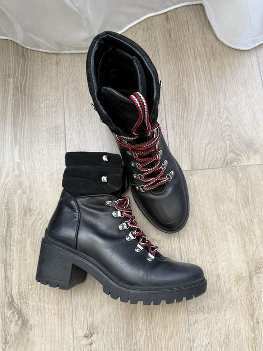 Зимни кожени боти Nine West с дебел ток