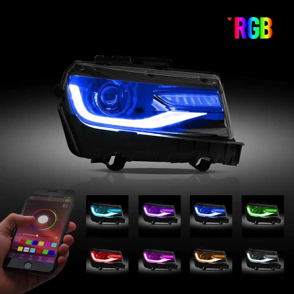 Комплект фарове с RGB дневни светлини за Chevrolet Camaro 2014 - 2015