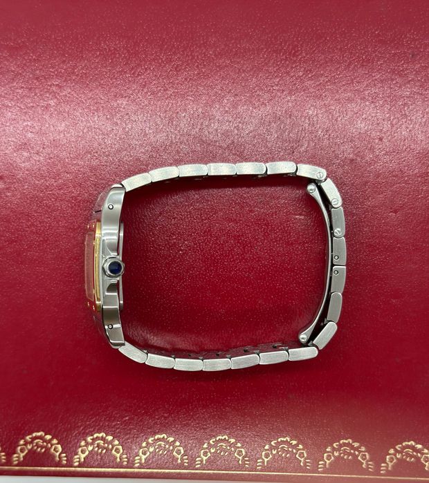 Cartier Santos Galbeé SM Quartz Aur-Otel *CA NOU*