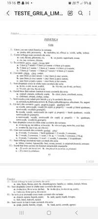 Materie și teste de gramatica pentru admitere la M.A.I si A.N.P