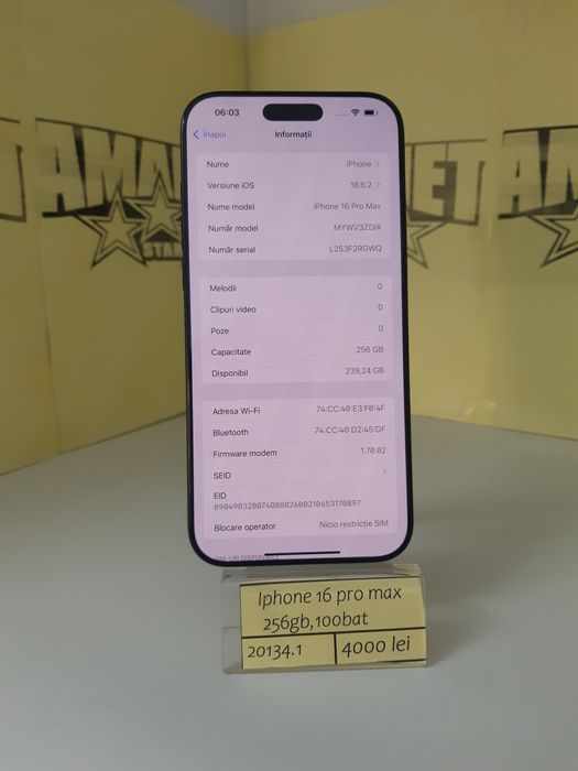 Iphone 16 pro max(m1) staramanet