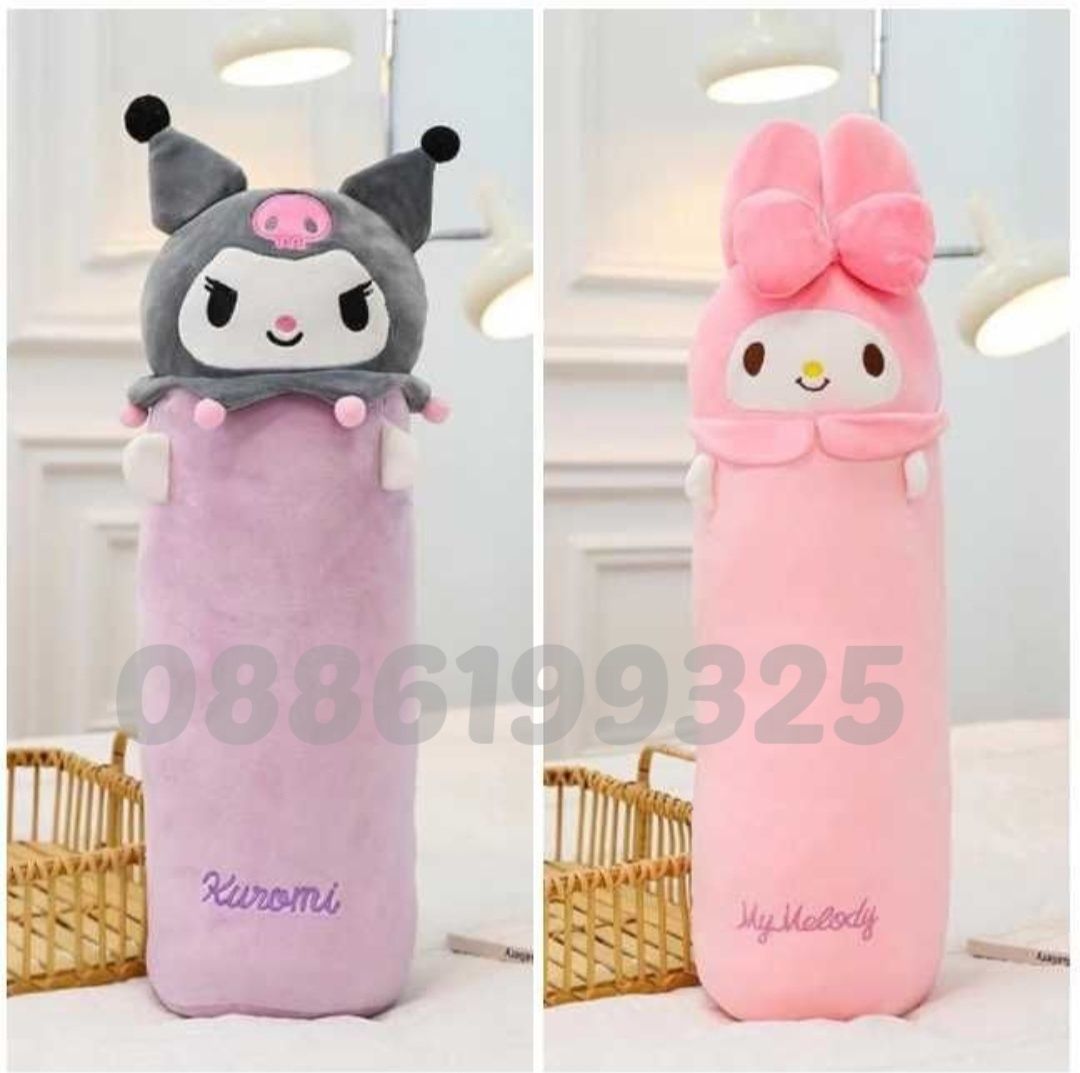 Плюшена играчка възглавница Hello Kitty Melody Kuromi, 55см
