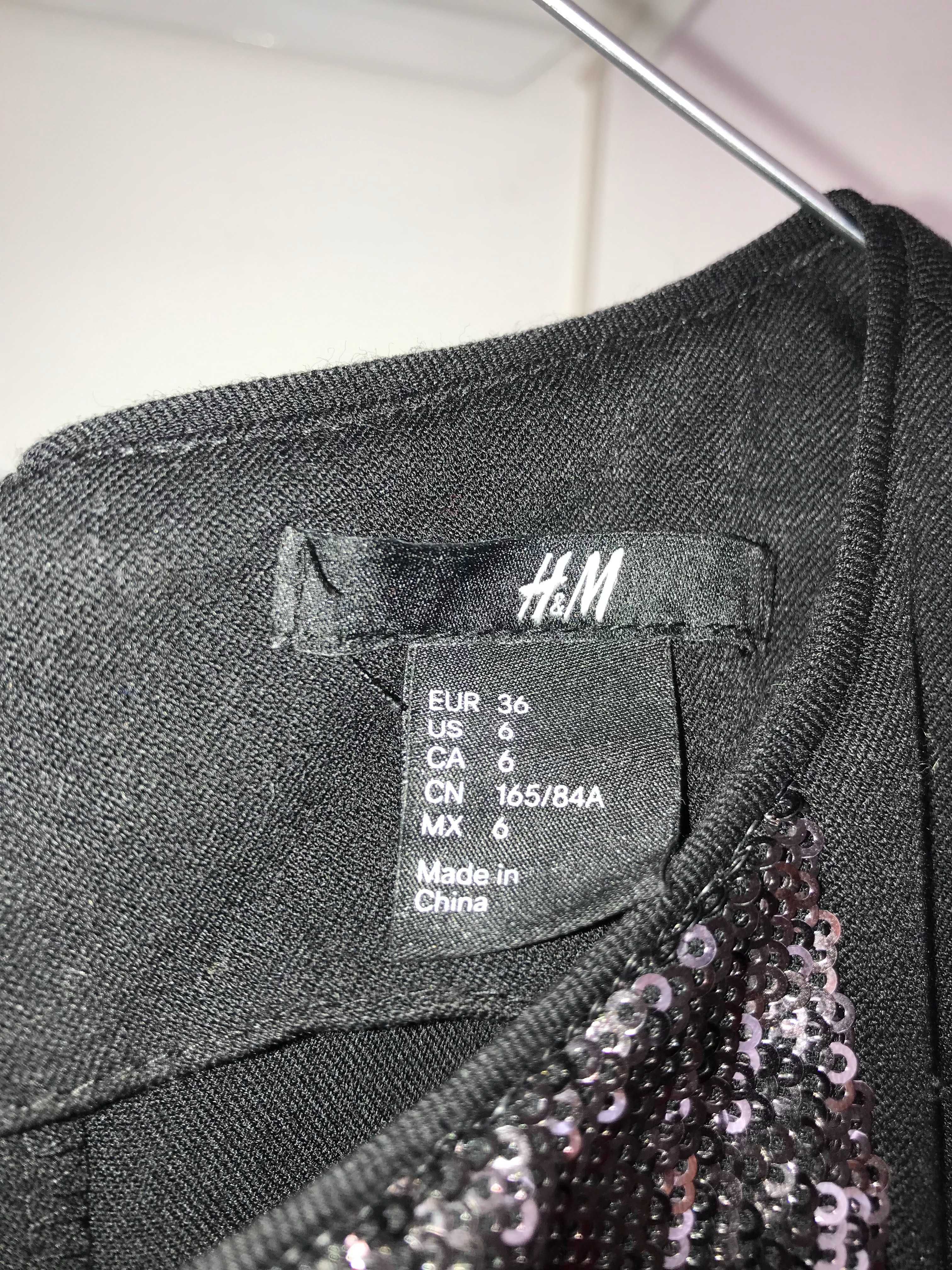 Черна рокля с пайети - H&M