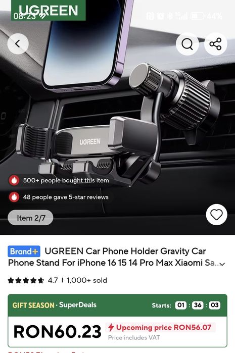 Suport telefon pentru mașină.