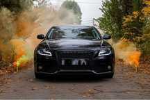 Grila fata AUDI A4 B8 (2007-2012) RS Look Negru Lucios cu suport numar