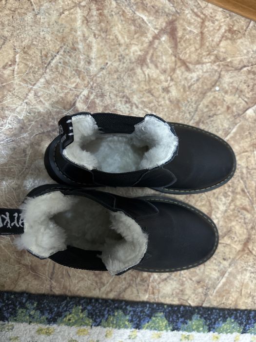 Обувь челси с мехом подошва нескользящая