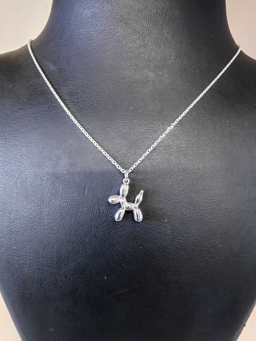 Себърно колие, висулка на балонено кученце, колие на Пандора, сребро
