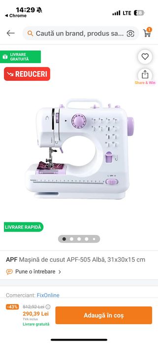 Mașină de cusut electrică