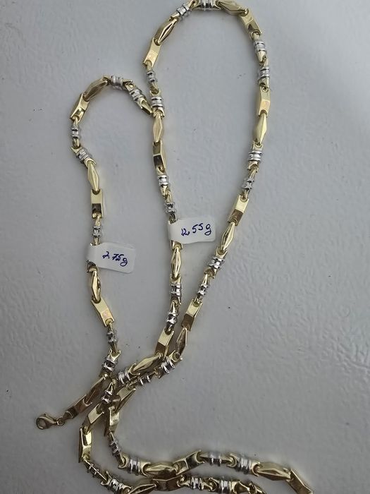 Vand set lanț + brățară aur galben + aur alb