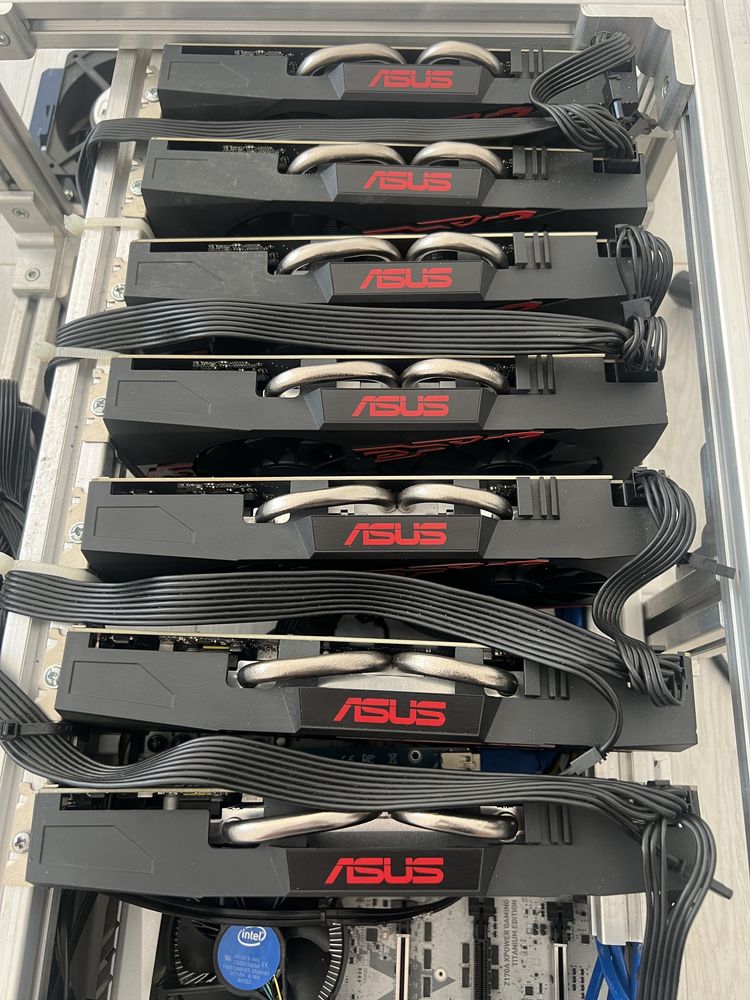 Rig Mining 7 GPU Nvidia P106-6G,Corsair HX1200i,MSI Z170 Titanium Edt.