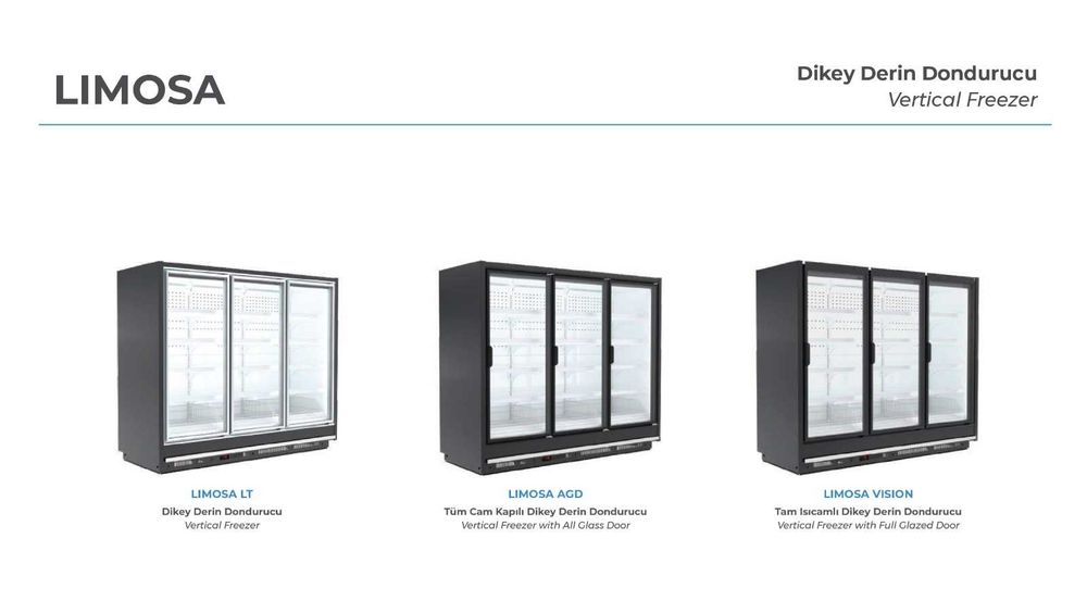 Vitrina verticala congelare LIMOSA - fara agregat/ 5 usi - 390 cm/NOU