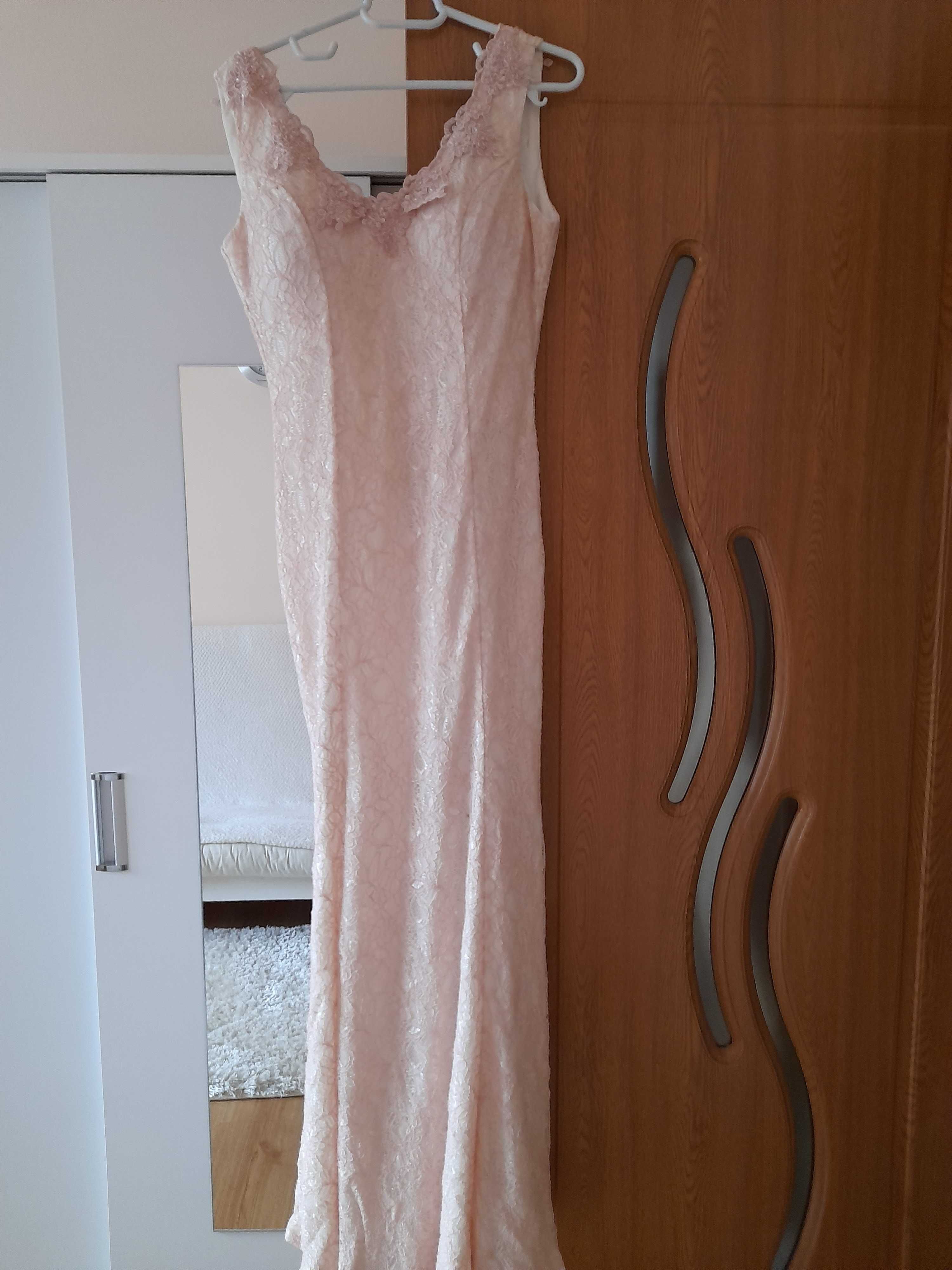 Rochie elegantă, de ocazie, dantelă roz