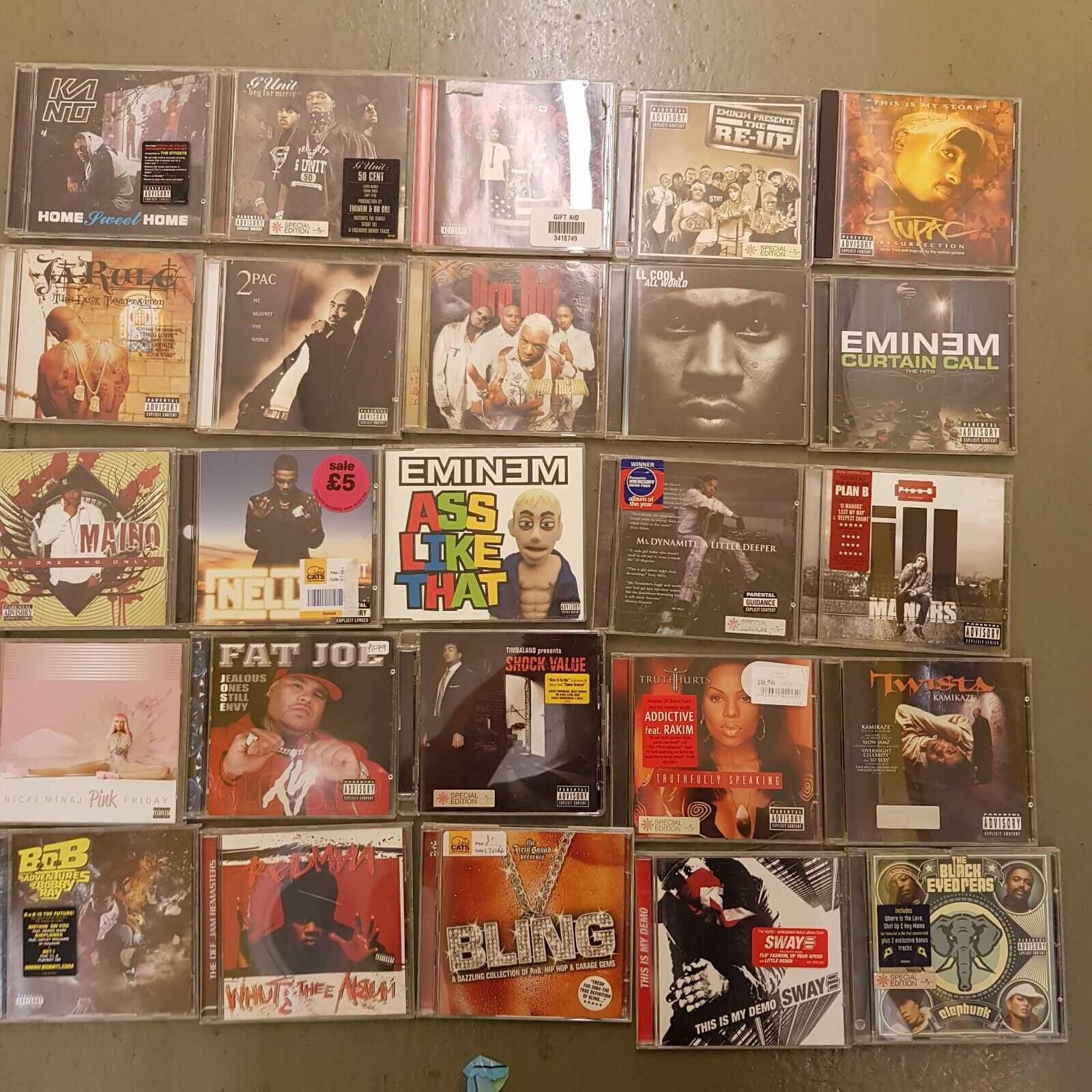 Colectie cd-uri HIP HOP / RAP / RNB : 2PAC Wu Tang 50 cent Eminem NWA